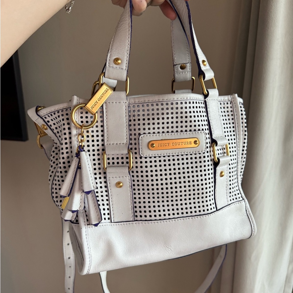 Juicy Couture White Perforated Handbag